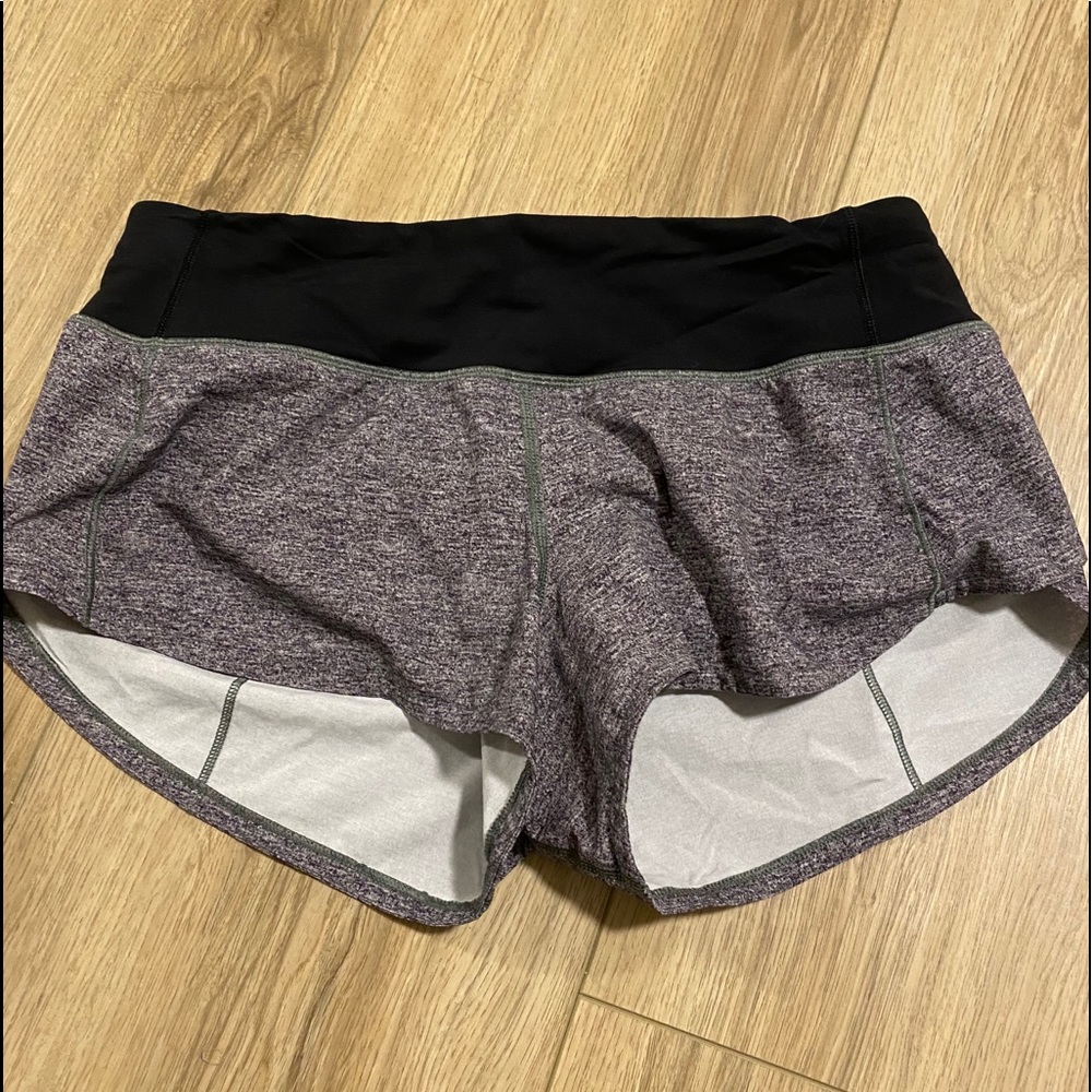 lululemon athletica Heathered Purple and Black Athletic Shorts